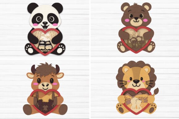 Download Valentine Animal Love Layered Art Bundle - Layered art Collection